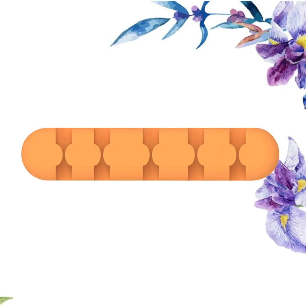 

Cable Clips 5 Holes Cord Organizer Orange Desktop Cable Management Self Adhesive Wire Holder for Power USB Cables