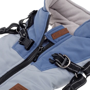 Pet Dog Jacket With Harness Winter Dog Clothes For Small Large Dogs Warm Waterproof Pet Coat Chihuahua Clothing Puppy Costumes 3