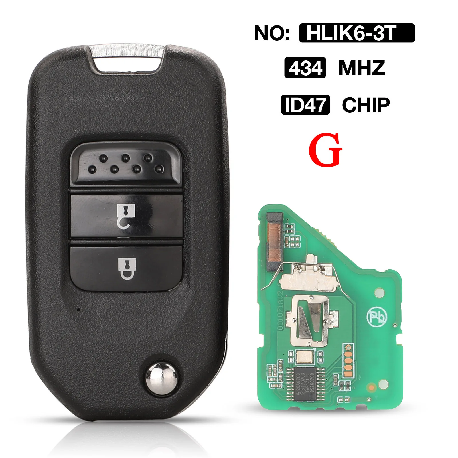 jingyuqin HLIK6-3T TWB1G721 Remote Key 434Mhz ID47 Chip For Honda