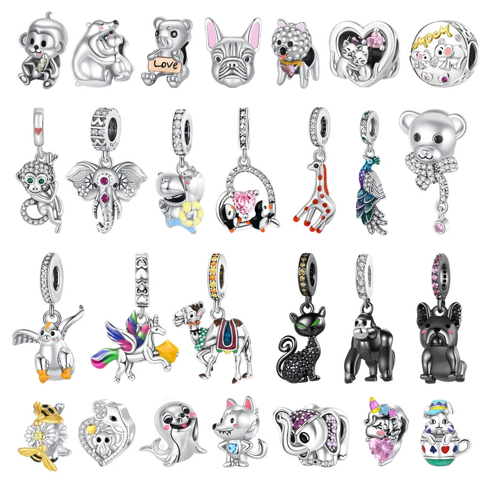 

Серия животных, стерлинговое серебро 925 пробы, жираф, верблюжий гусь, орангутанг, обезьяна, печать, подвеска, подходит для браслета «сделай сам», ожерелье, ювелирные изделия, подарки