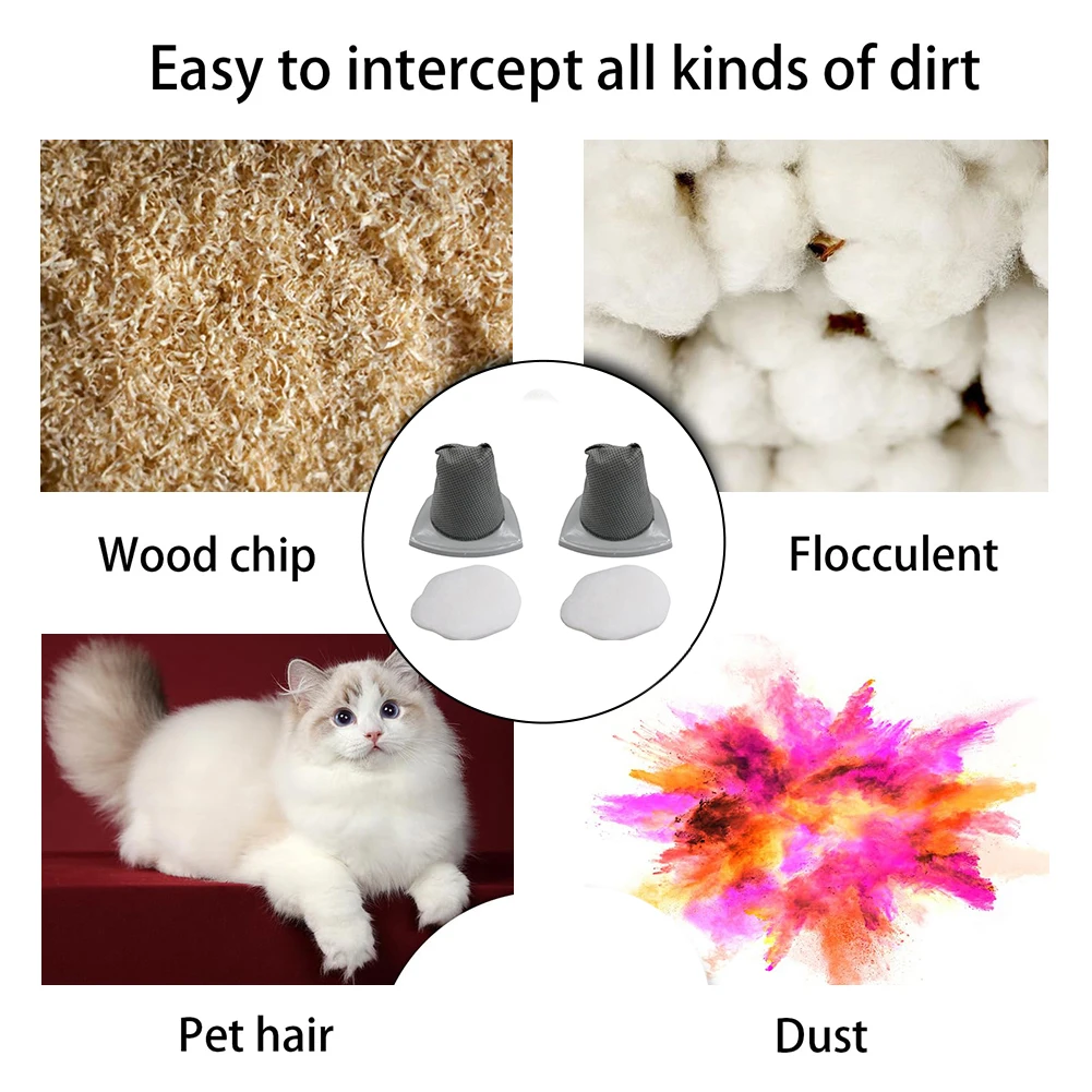 2/6 pçs filtro de aspirador de pó para vara aspirador nes215a nes210 n0101 & n0102 filtro acessórios aspirador de pó