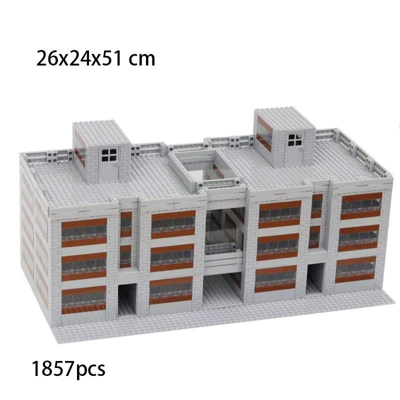 MOC Game Scene Bricks Toys Military Four Lines Large Warehouse City Defend Fortress Building Blocks City  Compatible With LEGO