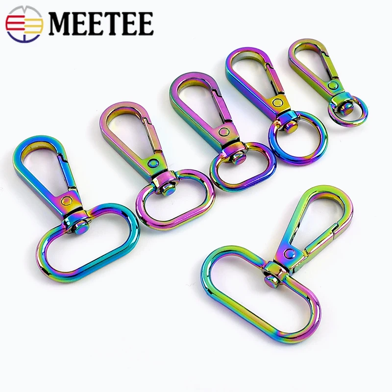 

5/10Pcs Meetee 8-38mm Metal Buckles Keychain Swivel Lobster Buckle Leather Crafts Carabiner Clips Snap Hook Hardware Accessories