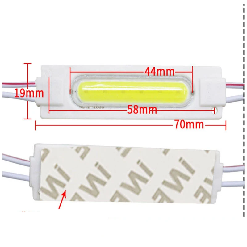 Módulo LED COB para coche y camión, luz de fondo impermeable IP65, 2w, 12v, 24v, blanco cálido, rojo, verde, azul hielo, rosa, amarillo, logotipo de