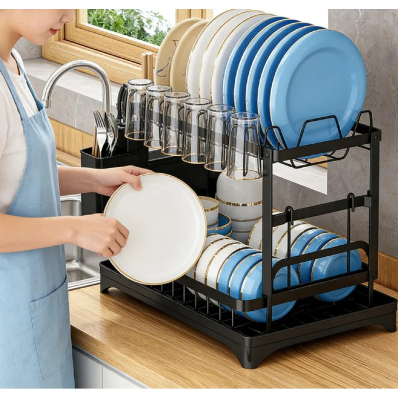 support-de-rangement-pour-vaisselle-one-second-access-egouttoir-transparent-organisateur-de-cuisine-porte-assiettes-etagere-de-rangement-domestique