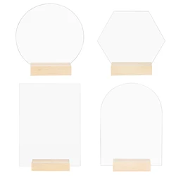 Acrylic Clear Table Place Card With Wooden Holders Wedding Sign Numbers Place Card Holder Display Stand Party Table Decoration