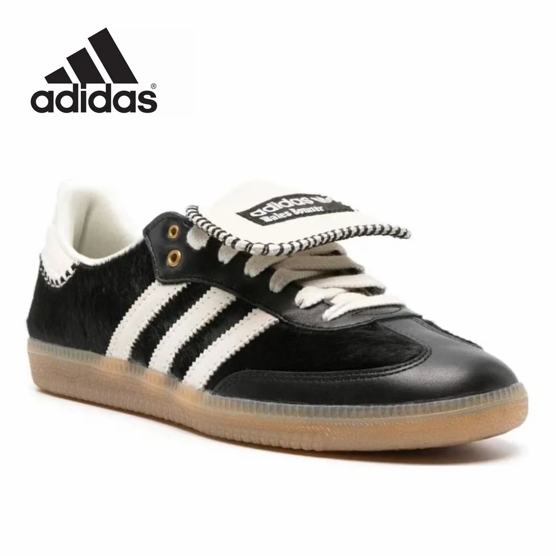 adidas Samba Pony Tonal Wales Bonner Core Black German Training Shoes Retro Versatile Sports and Casual Board Shoes sneakers