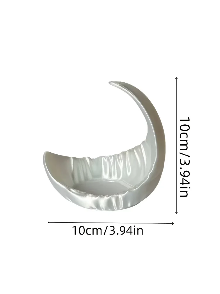 Pearl White Moon Jewelry Storage Tray, perfect for bedrooms, nightstands, vanities, living rooms, entryways, and more view 2