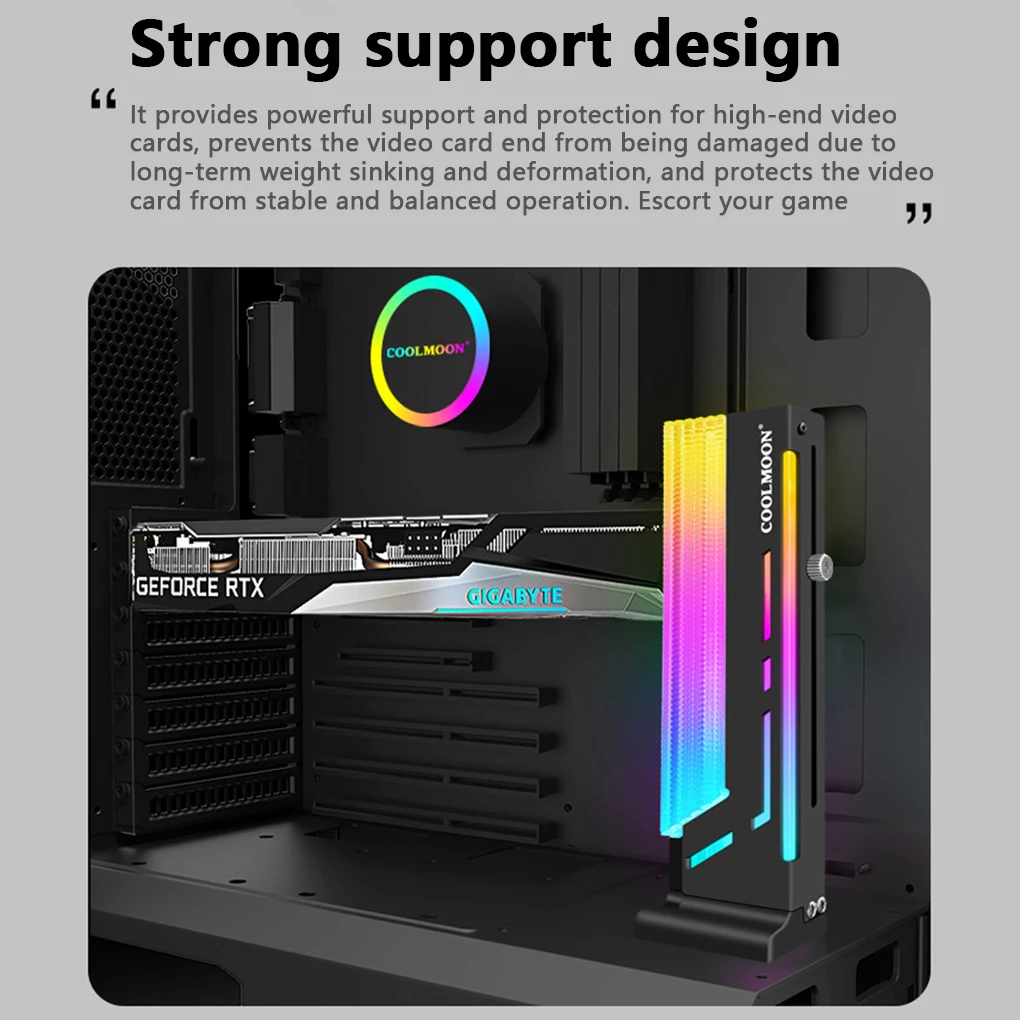 COOLMOON Graphics Card Bracket Adjustable 5V ARGB PC Desktop Computer Case GPU Brace Holder Water Cooling  Support Stand