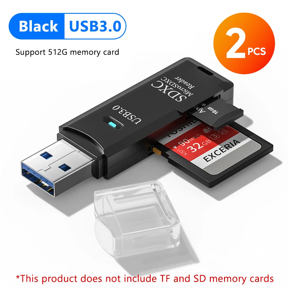 2-in-1 USB3.0/2.0 Kaartlezer USB3.0 Naar SD TF Geheugenkaartlezer USB Flash Drive Kaartlezer Adapter Voor PC Laptops Accessoires