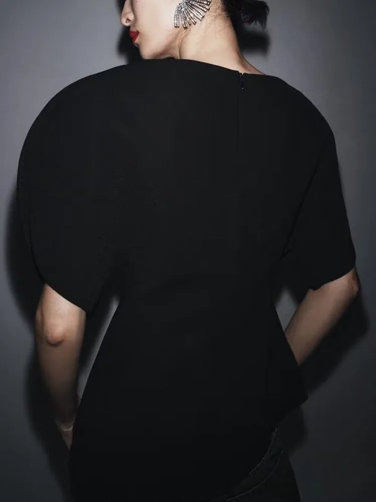 

Women's Faionable Sweet Sle round Ne Bubble ort Sve Top New Arrival Winter Collection Versatile Ele Aosphere