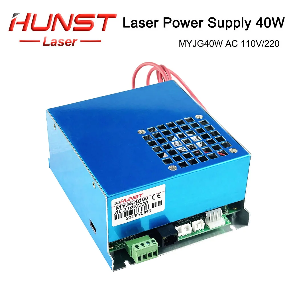 Imagem -04 - Huntt Myjg40w Co2 Gerador de Energia a Laser 110v 220v com Porta Lcd Corrente de Exibição para Gravador a Laser 40w