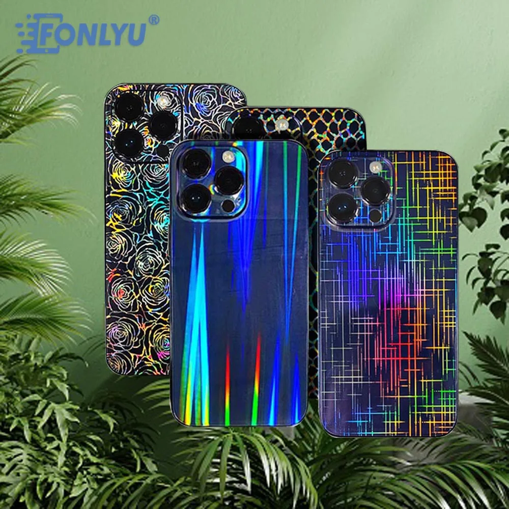 

FONLYU 50pcs Transparent Mobile Phone Skin Crystal Laser Back Film Smartphone Stickers Back Housing Cover Protectors for Machine