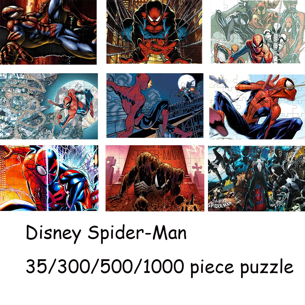 Disney Spider-Man 35/300/500/1000 Pieces Game Jigsaw Puzzle Educational Decompressed Toys Gifts