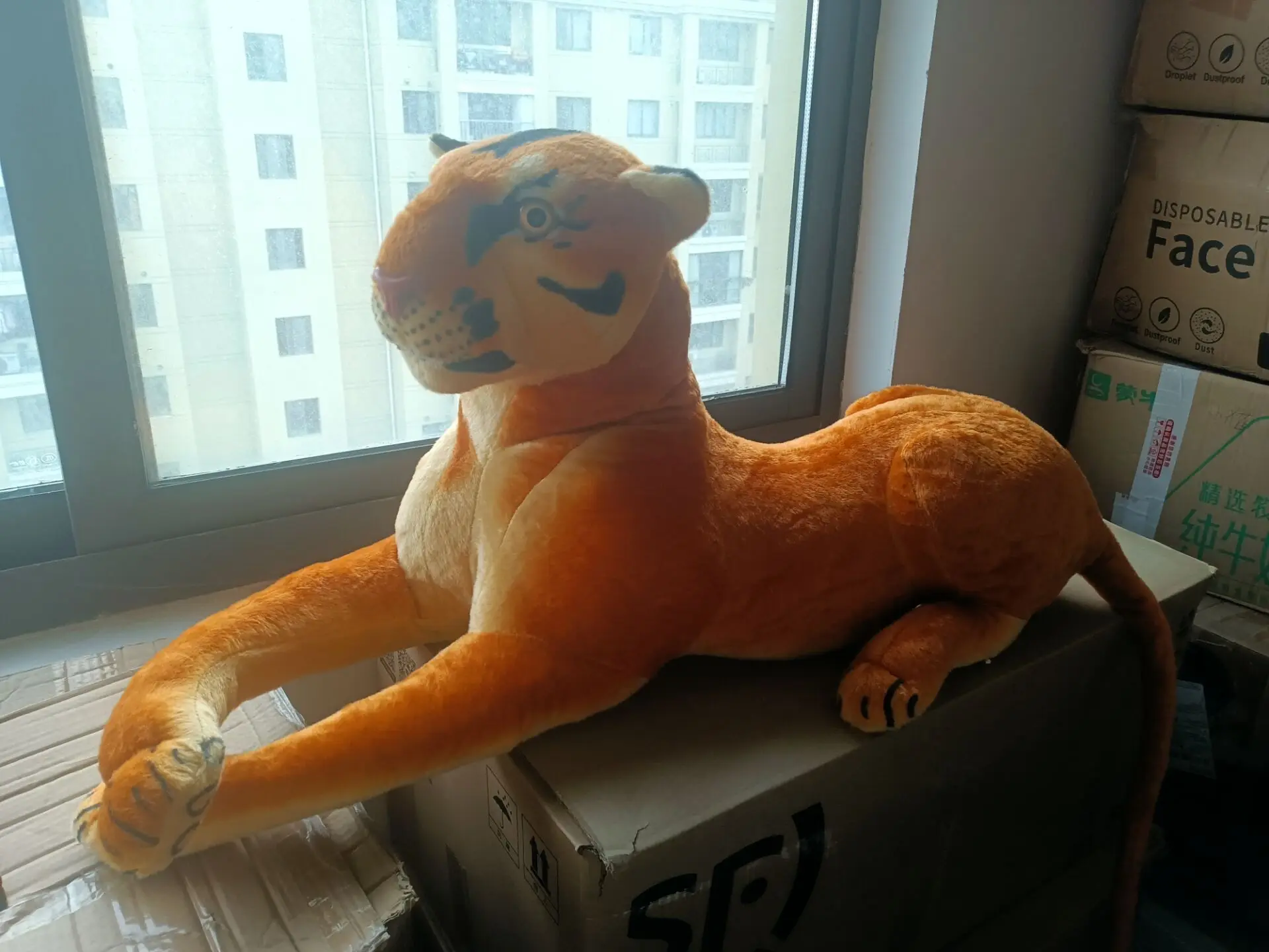 

huge plush lovely lion toy simulation big lying female lion doll gift about 110cm c0600