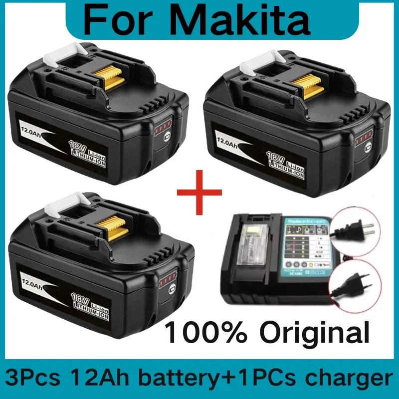 for Makita18V Battery 12000mAh Rechargeable Power Tools Battery 18V makita with LED Li-ion Replacement LXT BL1860B BL1860 BL1850