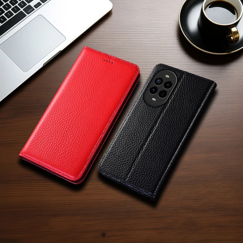 

Litchi Patterned Phone Case For Huawei Nova 14 13 13i 12 12i 12S Pro Ultra Lite SE Flip Book Cover Wallet