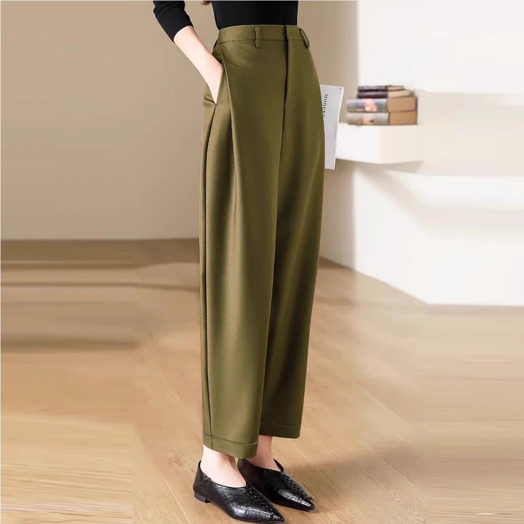 

Harem Female Trousers Baggy Solid Spring Autumn Women's Pants Comfortable Stretch Elastic Tailoring Nylon Casual 90s Vintage Xxl