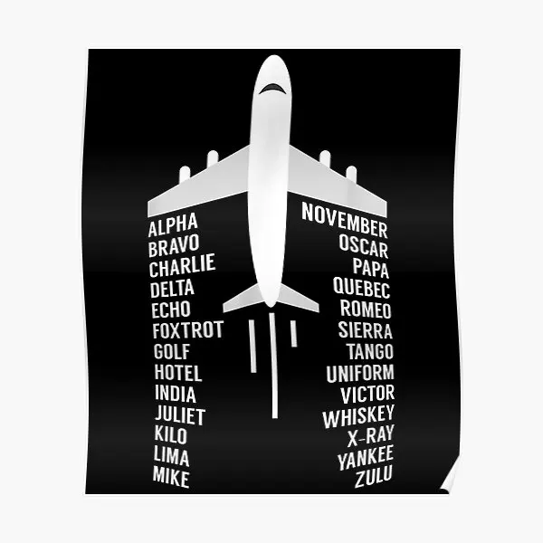 Phonetic Alphabet Aviation Pilot Airplan  Poster Picture Room Mural Modern Art Decoration Funny Decor Vintage Wall No Frame