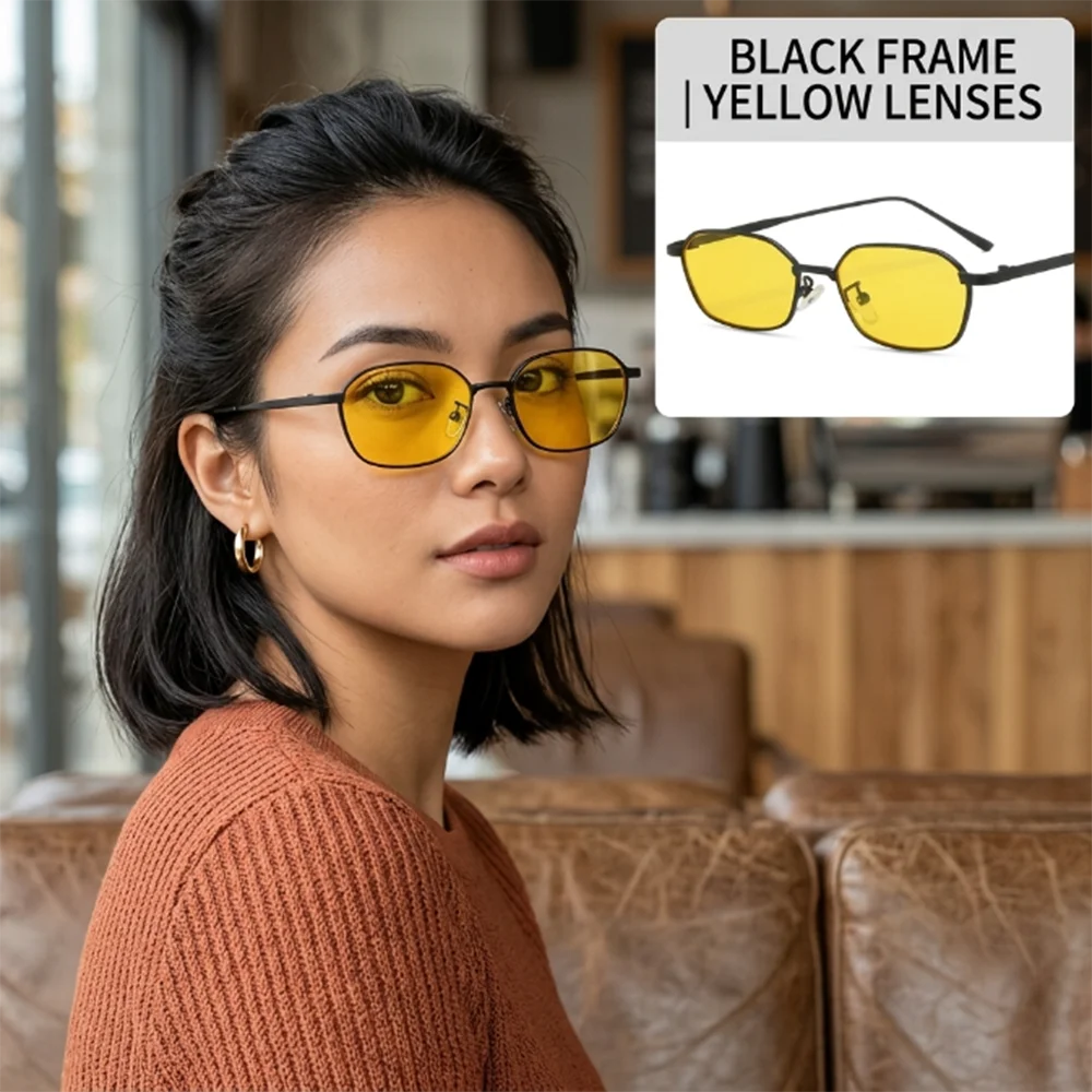 Vintage Small Frame Sunglasses Metal Polygon Sun Glasses Retro UV400 Hexagon Eyewear Men Women Hip Hop Shades Trendy Sun Glasses