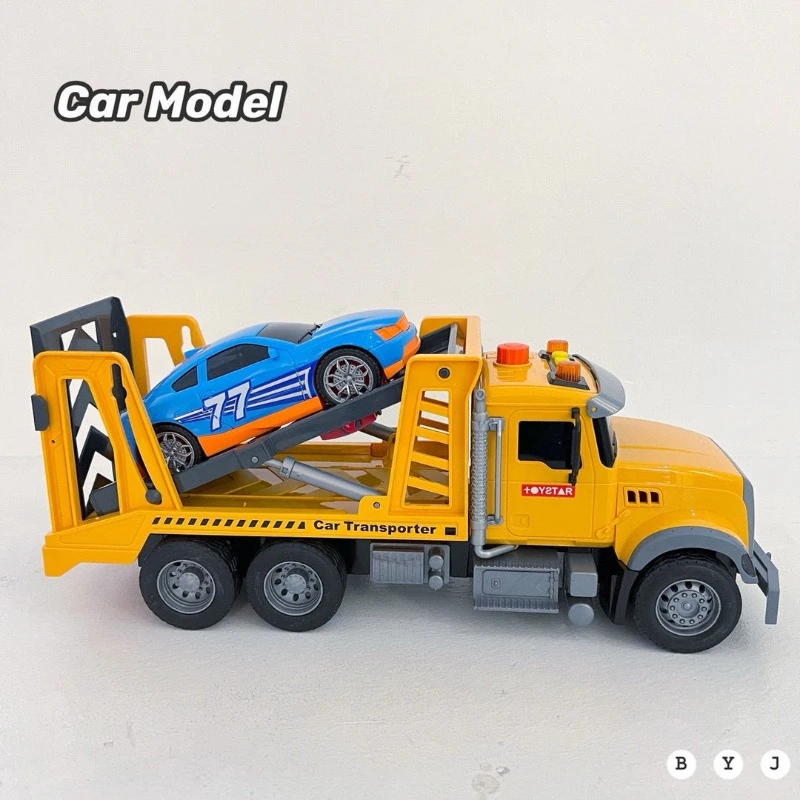 1:18 Plastic Tow Truck Big Cement Mixer Toy Truck Model  Inertial Vehicle Toys Without Remote Control Toy Car For Boys And Girls