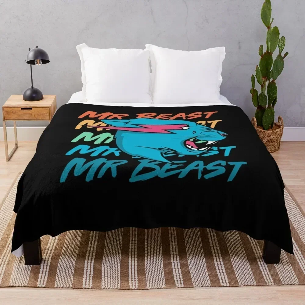 1pcRetro Vintage Mr Game Funny Mr Gaming Beast Game Throw Blanket Fleece 150X200CM 100X120CM