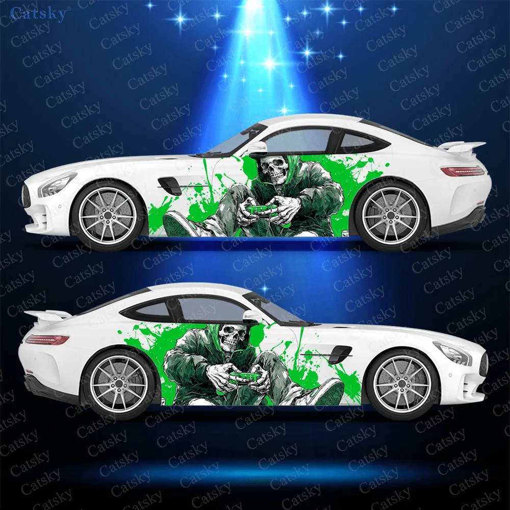 

Skeleton Playing Game Car Side Sticker Decoration, PVC Waterproof Scratch Resistant Decal, Car Protection, Auto Accessories Gift