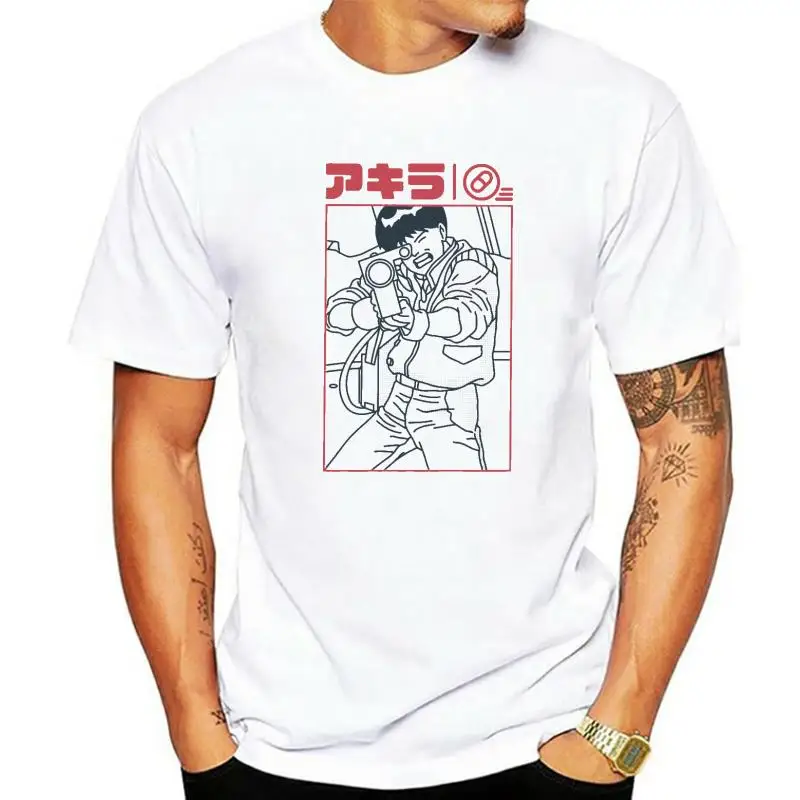 Cool Fashion Anime Akira Tshirt Men O-Neck Short Sleeve Neo Tokyo T Shirt Shotaro Kaneda Casual Tee Cotton Slim Fit Tops Tshirt