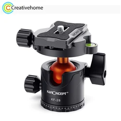 KF-28 Metal Tripod Ball Head 360 Degree Rotating Panoramic Photo Camera Stand with 1/4 Inch Quick Release Plate For DSLR Camera