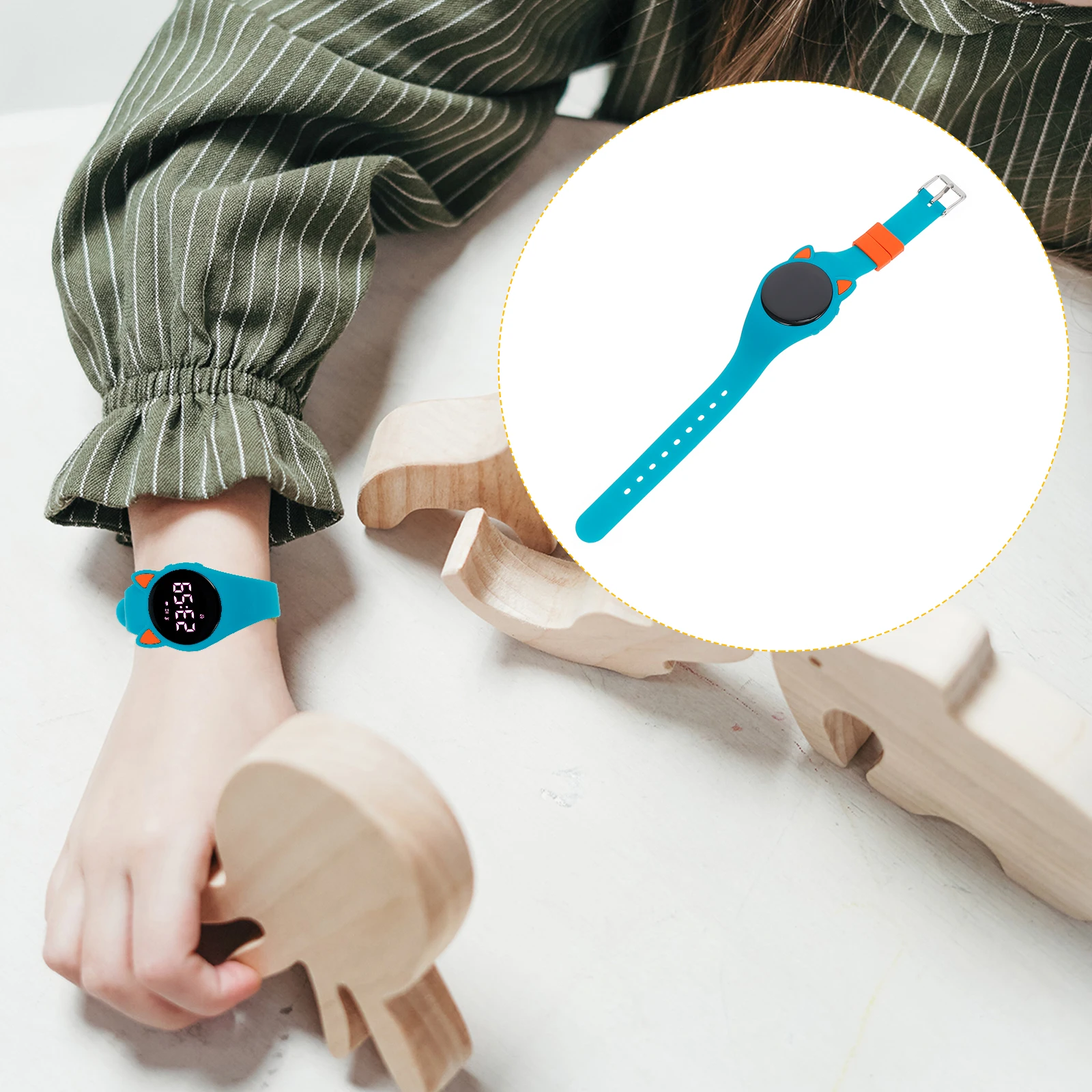Student Waterproof Watch Kids Digital Silicone Adjustable Straps Glow Dark Mode Multi Functional Holiday Gift Mini Decor