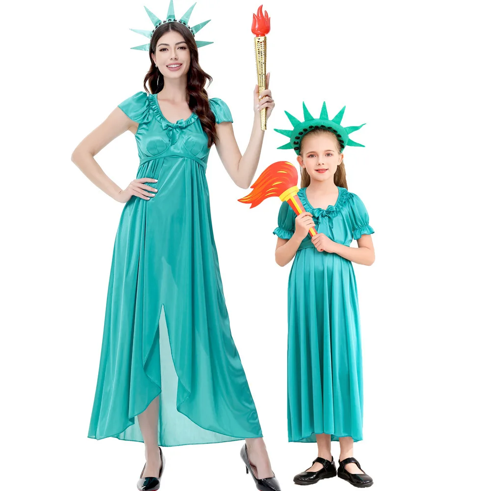

American Free Muse cos Ancient Greek Adult Dress Ancient Roman Robe Halloween Parent-Child Performance Costume