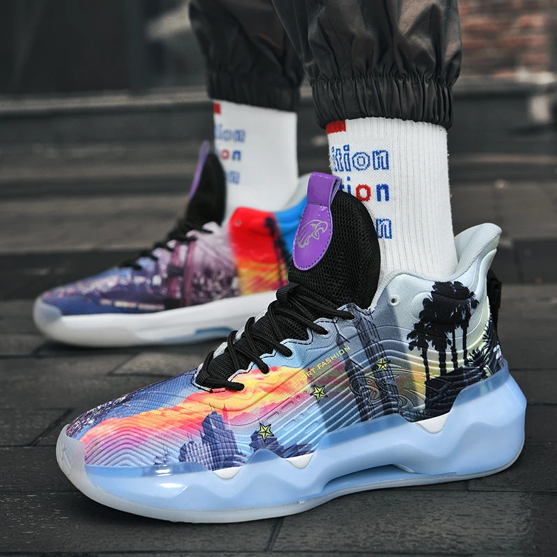 

Students practical friction sound pitch top basketball shoes sports shoes Breathable shock absorption non-slip running shoes