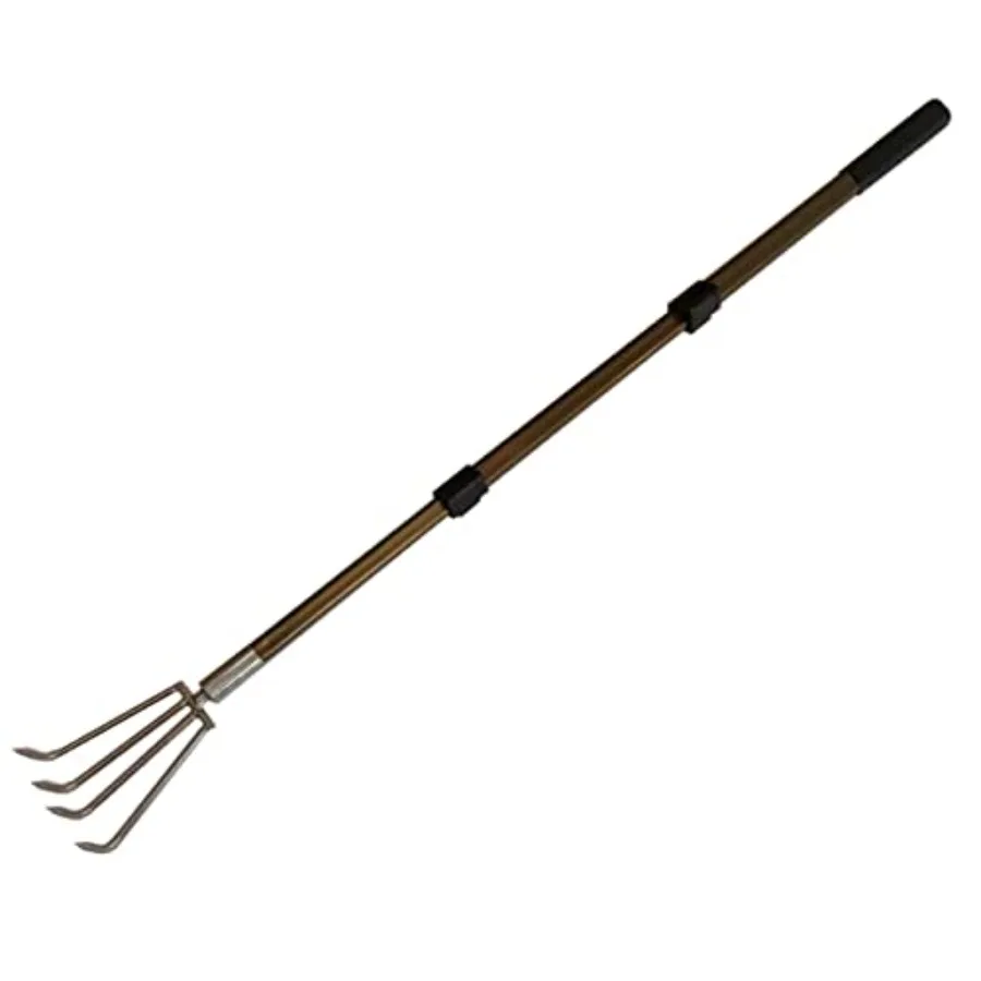 Stainl Steel Garden Claw rake Multifunctional rake, Lengthened Aluminum Alloy Handle, can be Used for Weeding and loosening the