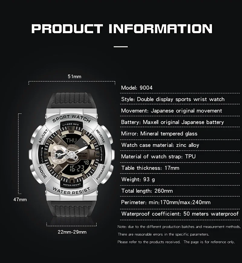 SANDA 9004 Men Digital Watch G Style Sports Waterproof Shock Military Premium Watches Magic Color Cool Luxury Wristwatch Relojes