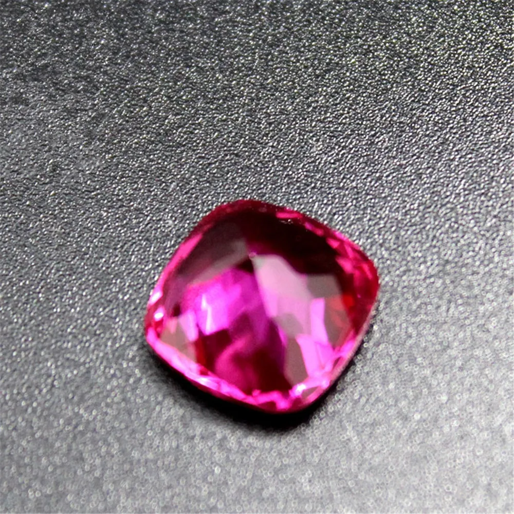 Square Faceted Fuchsia Cushion Cut Gem 10X10mm/12X12mm