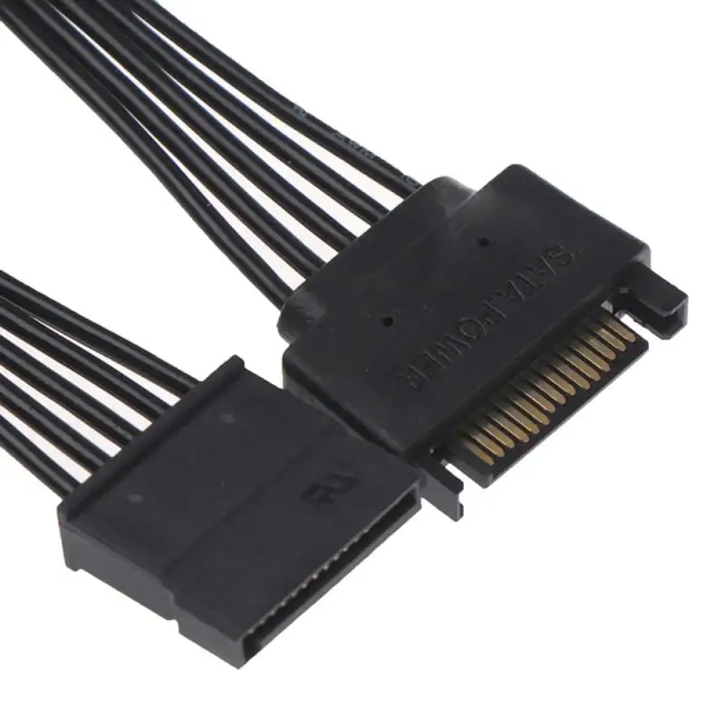 SATA 15Pin Male To Female Power Extension Cord HDD SSD Power Cord SATA PC Power Cord 18AWG Pure Copper Tinned Wire