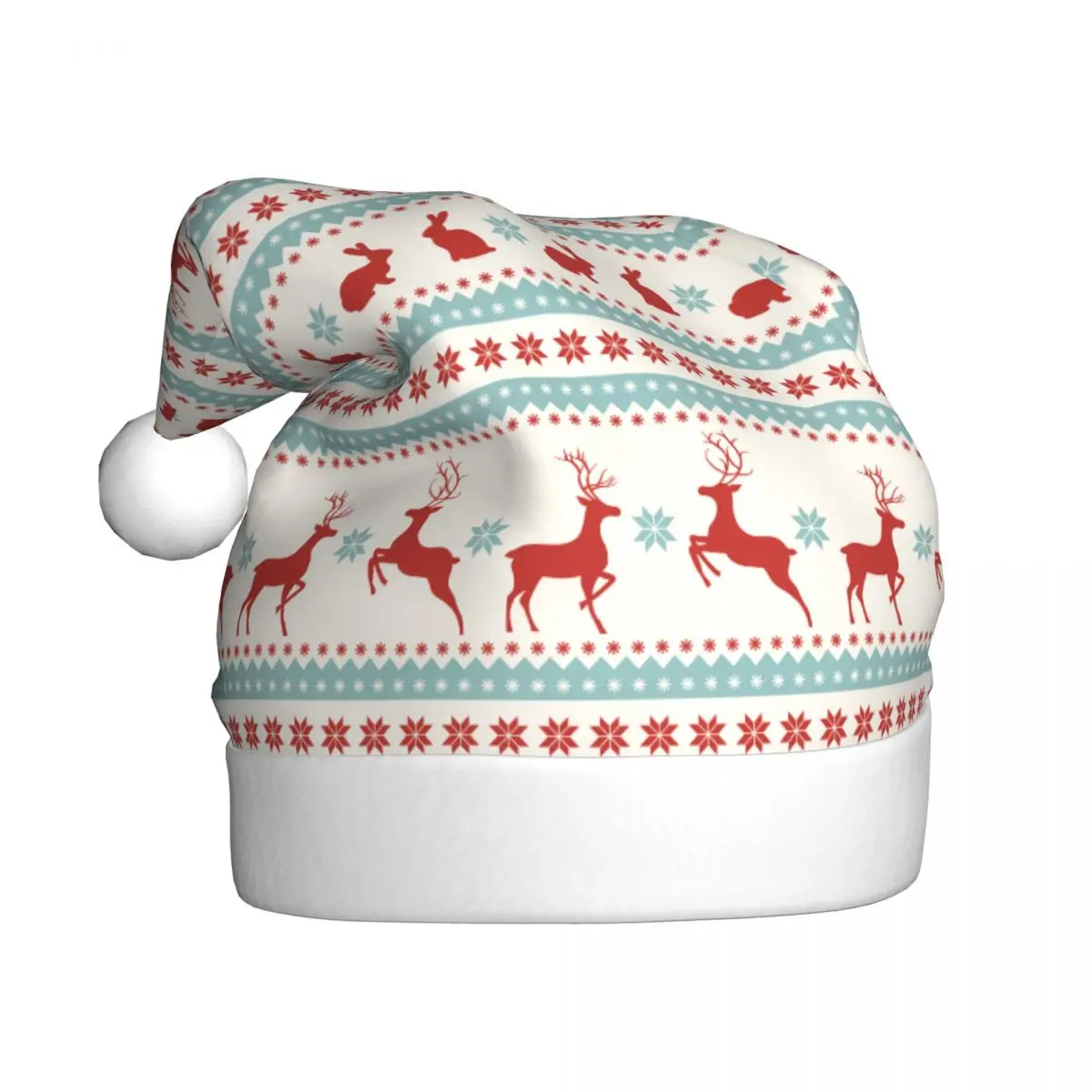 Christmas Decorations Deer And Bunny Cute Cartoon Christmas Hats for Adult Men Women Santa Hat Cap Festive Supplies Gift