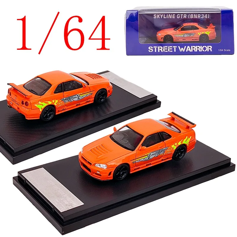 

SW Diecast 1/64 Scale Nissan Alloy Model Cars Nissan GTR BNR34 Z-tune Play Vehicles Toys for Boys Gift Original Box