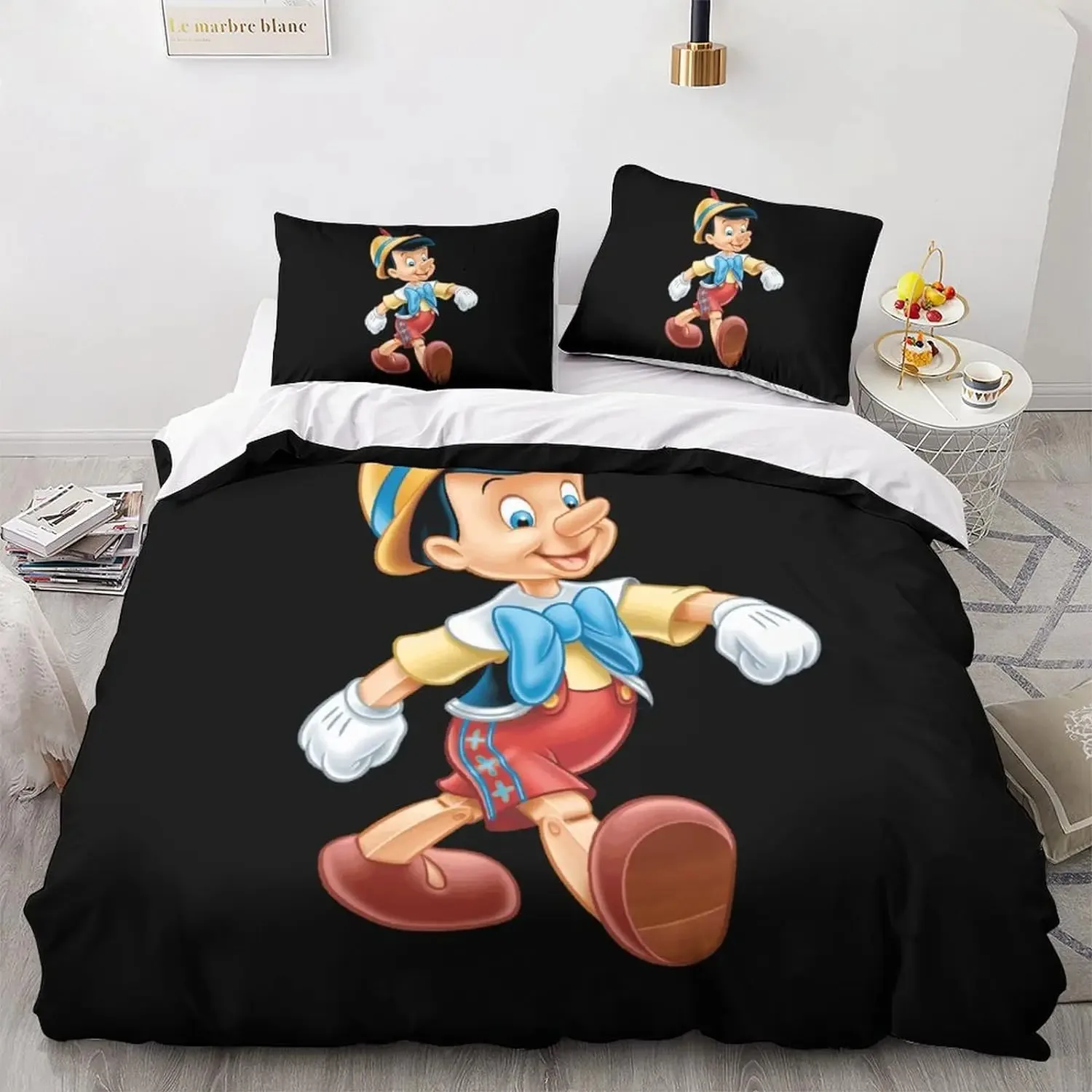 Disney Pinocchio Bedding Set ,Single Twin Full Queen King Size Bed Set ,Home Decor Duvet Cover Beddings Suit Kids Gift