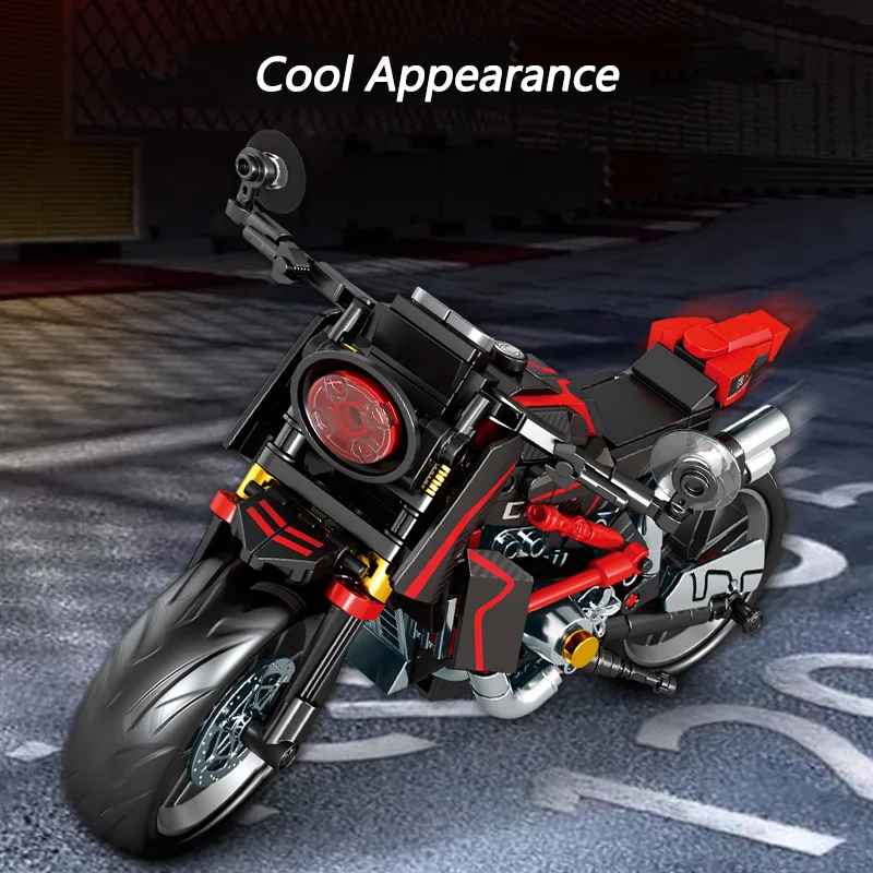 Motorcycle Building Blocks Set, Racing Superbike Model, DIY Assembly Collectible Moto Toy, Christmas Gift