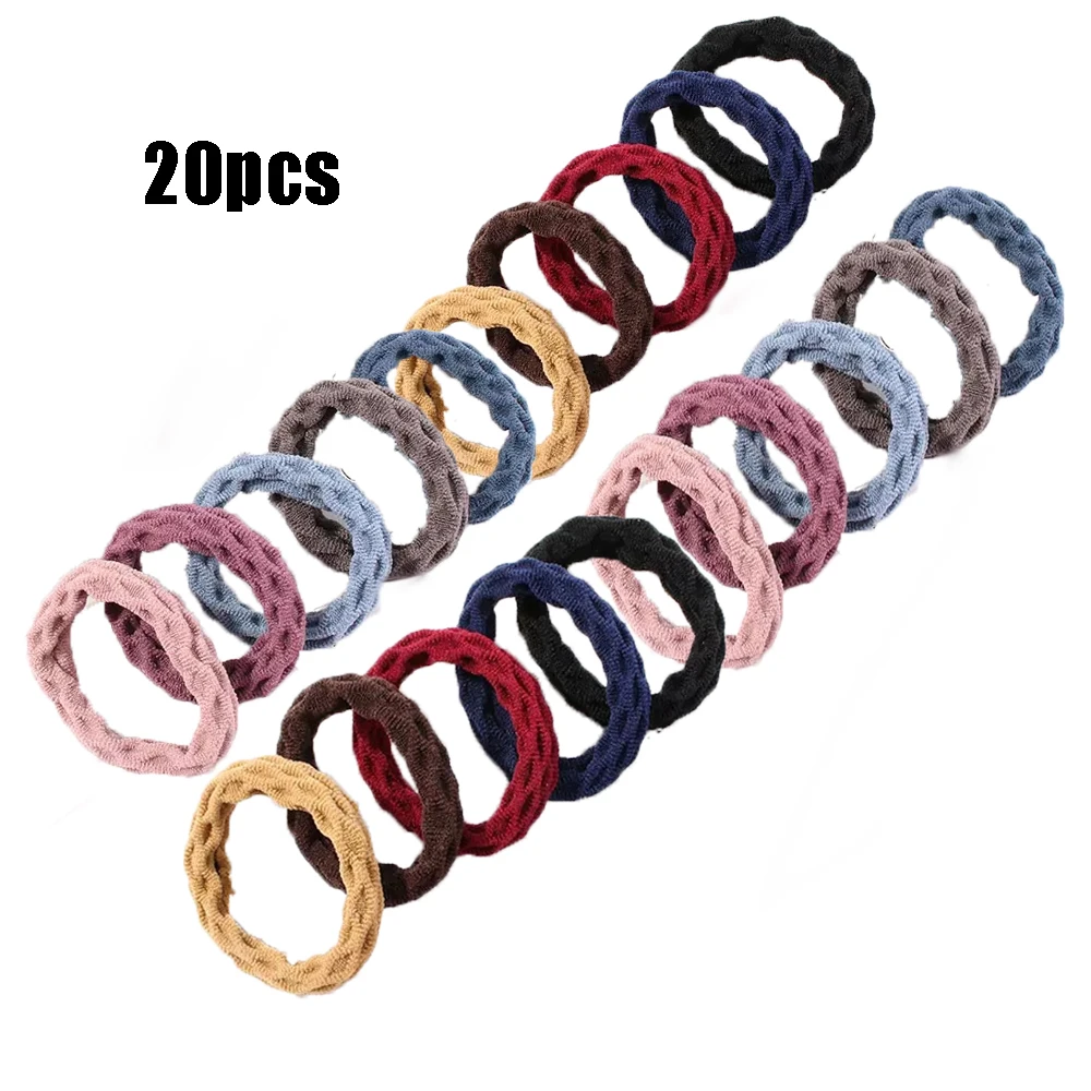 20PCS Simple Basic Elastic Hair Bands Ties