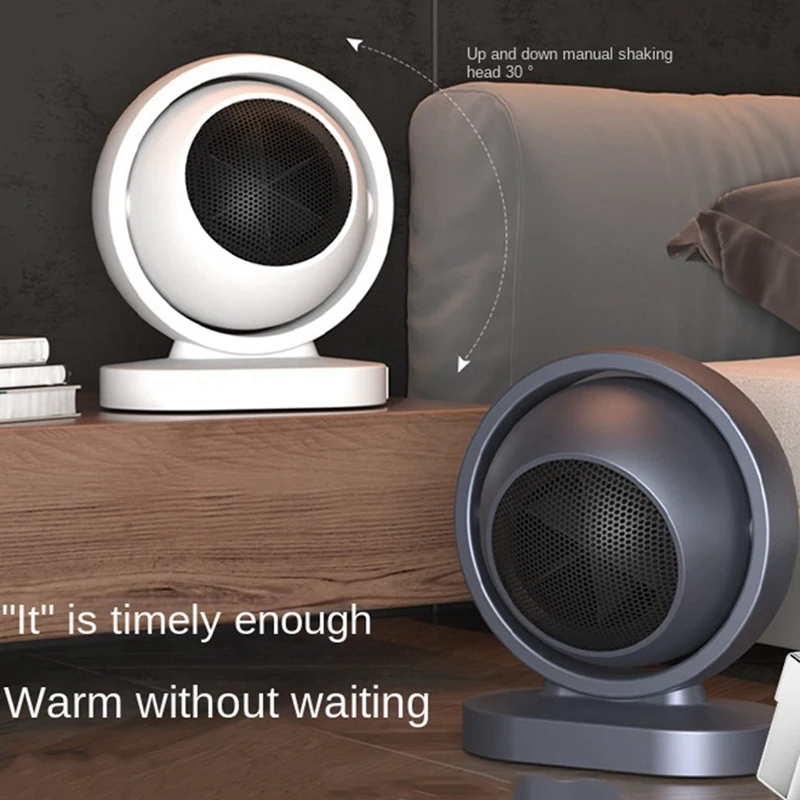 Calentador de ventilador eléctrico portátil para el hogar, escritorio, oficina, sala de estar, dormitorio, PTC, calefacción rápida de cerámica, enchufe europeo duradero