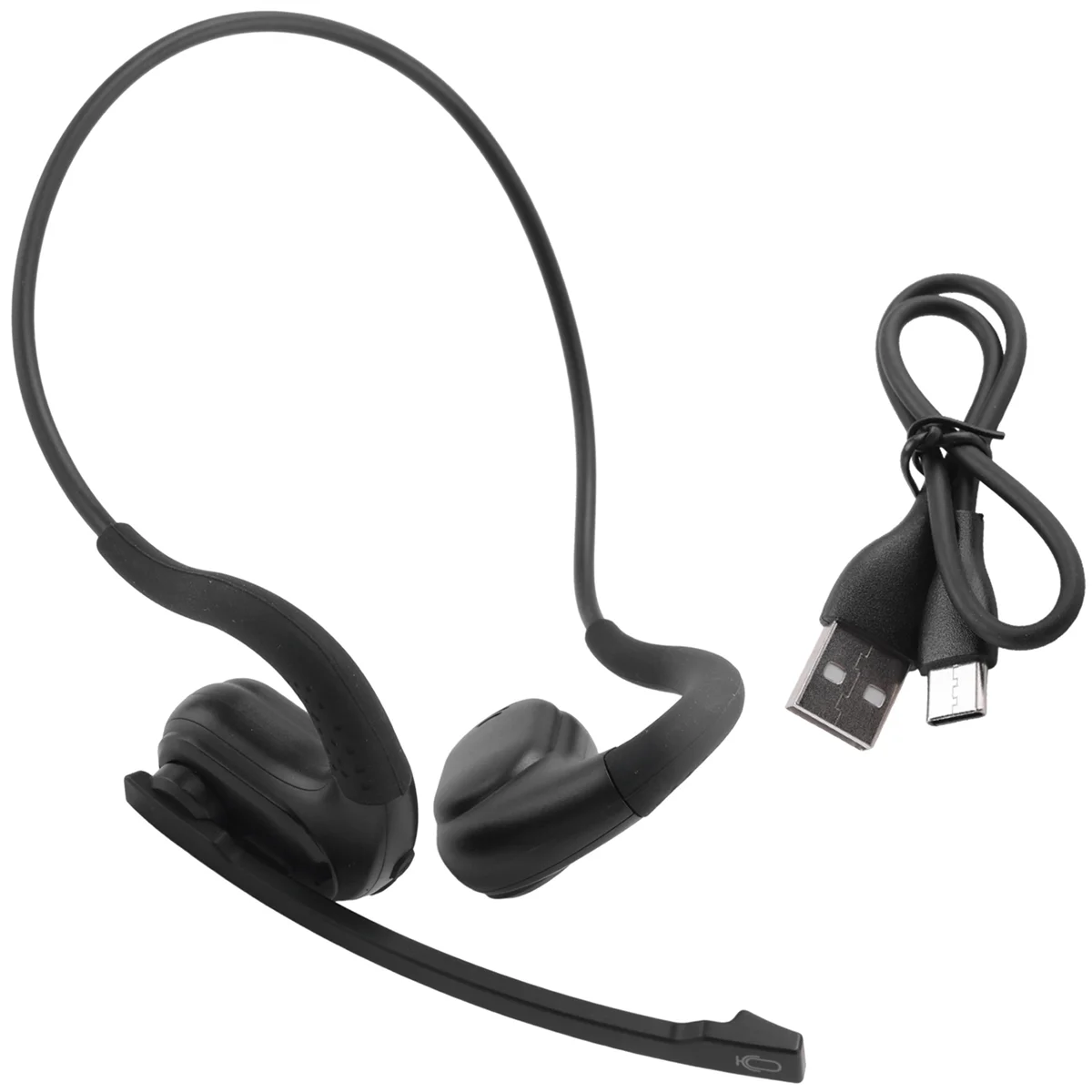 Trucker Bluetooth Headset Wireless Headphones with Removeable Boom Microphone Mute Button Open Ear Bluetooth