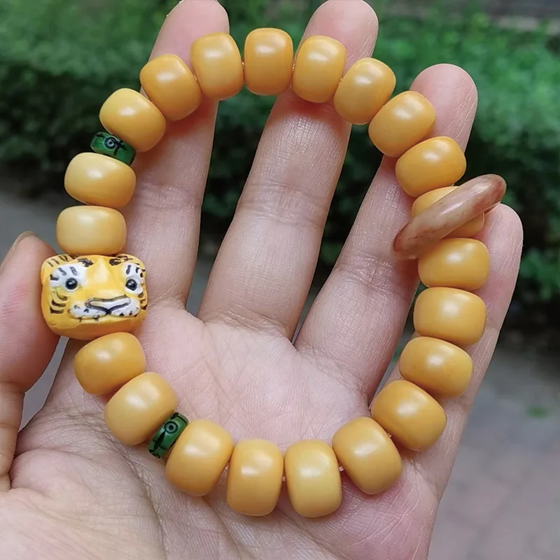 Ox Bone Yellow Chicken Grease Set Pork Intestine with Root Fu Small Diy Accessories Wholesale Bracelet