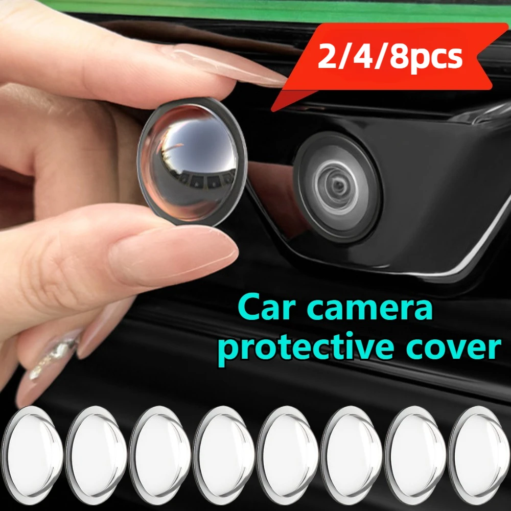 2/4/8pcs Car Camera Lens Protector Rear View Backup Camera Cover 360° Camera Protection CoverAnti Scratch Waterproof Dust-proof