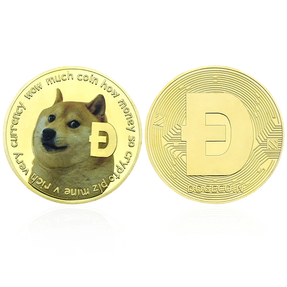 Dogecoin Virtual Gold Coins Game Movie Money Metal Coin Challenge Coin Lucky Coin Hot Emoji Custom Commemorative Coins Gift