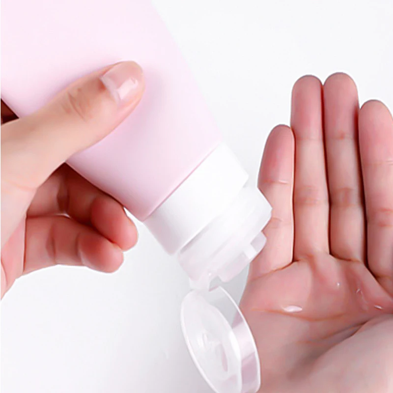 3/4/5Pcs Hangable Silicone Bottles 38/60/90ml Refillable Tube Squeeze Flip-top Outdoor Leak Proof Portable Travel Storage Lotion