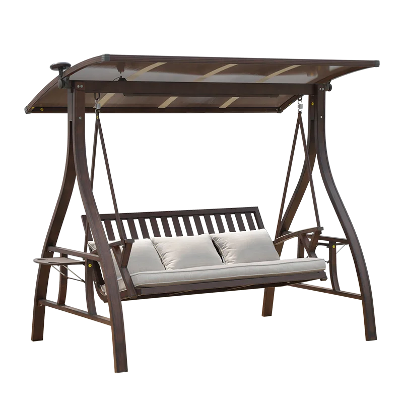 High Quality Garden Swing Sets Patio Aluminium Swings 2 Seater Cushion Swing Chair Padding Canopy