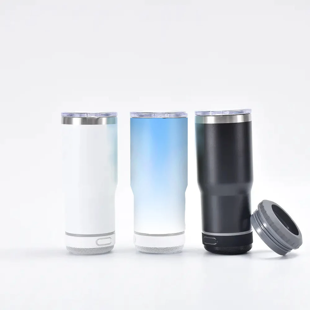 Wholesale 16oz Bluetooth Speaker Tumbler Waterproof Smart Cup Outdoor Stainless Steel Wireless New Arrival Music Speaker Mugs