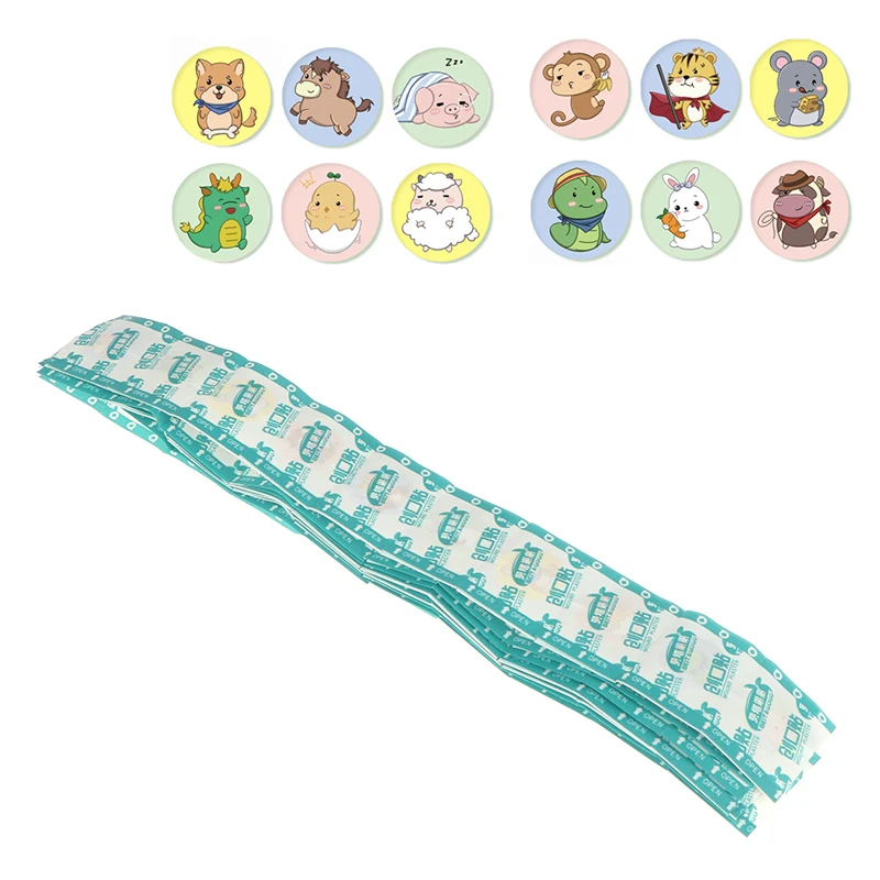 

120pcs/set Kawaii Adhesive Bandages Cartoon Round Band Aid for Children Kids Skin Vaccine Injection Hole Patch Wound Plaster